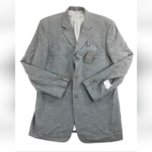 Tallia Uomo Fidello Sports Coat Gray Jacket Worsted Wool & Cotton Mens 42 L NEW